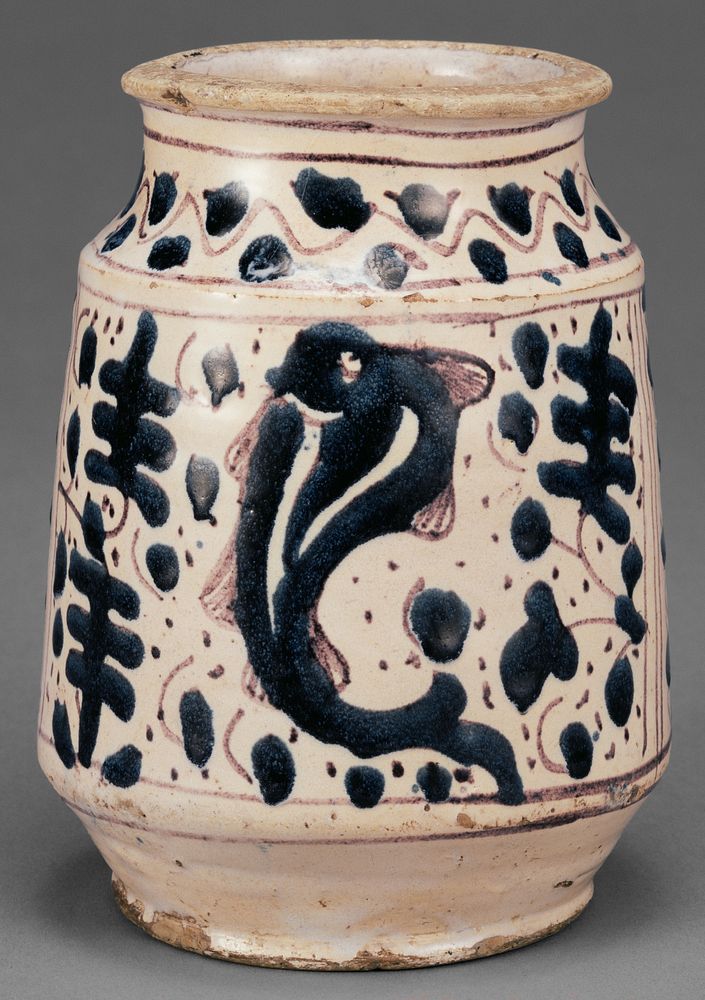 Relief-Blue Jar with a Fish