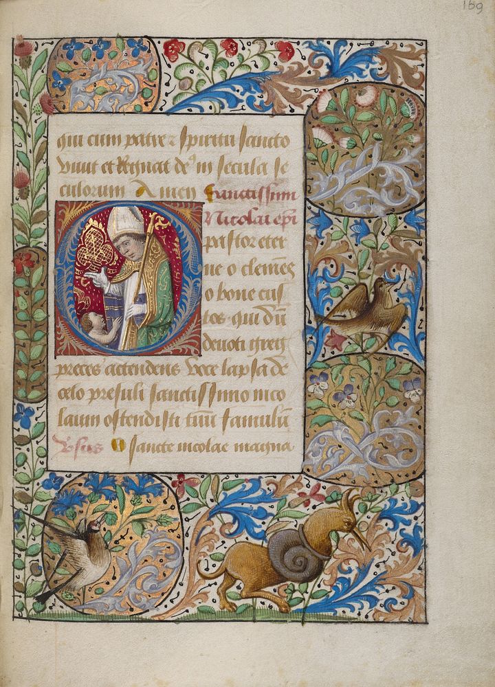 Initial O: Saint Nicholas Blessing a Child by Georges Trubert