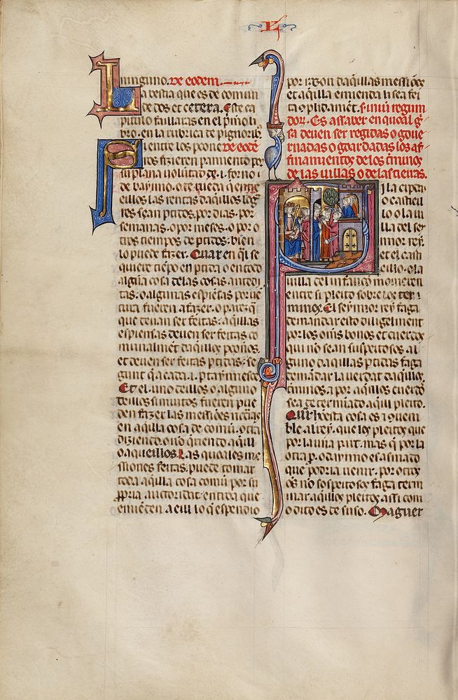 Initial S: Two Men before a King and Others Watching Two Men Fighting by Michael Lupi de Çandiu