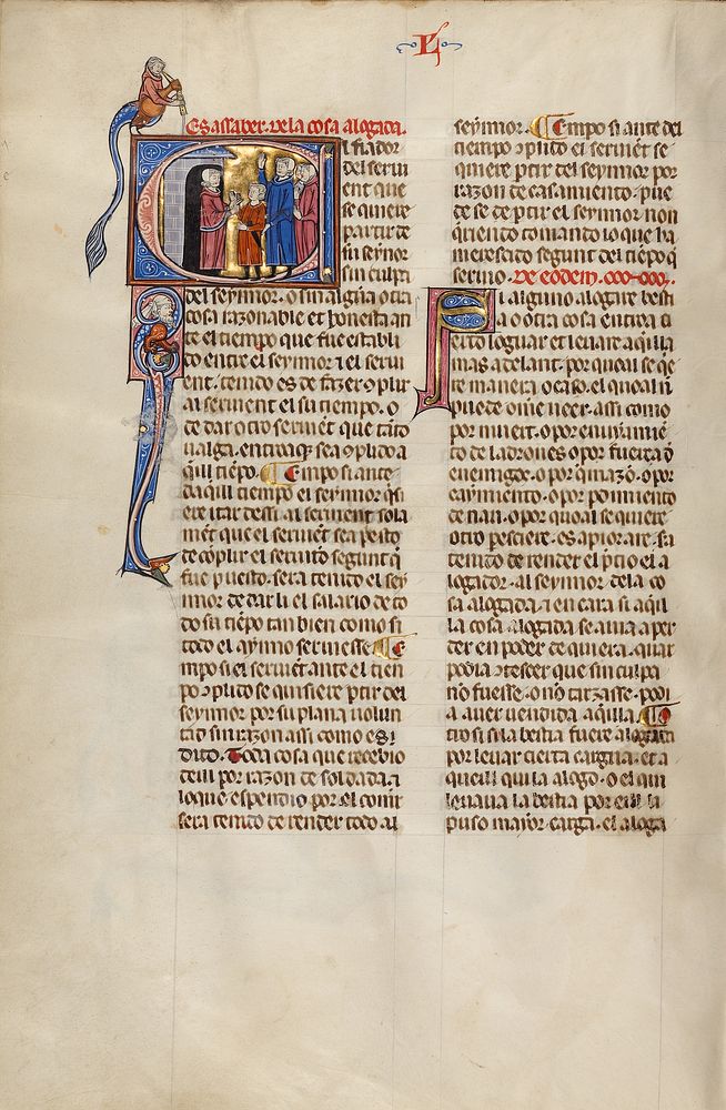 Initial E: Three Men and a Boy Meeting Another Man in his Doorway by Michael Lupi de Çandiu