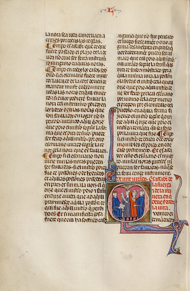 Initial Q: Three Men before a Judge Holding an Opened Book by Michael Lupi de Çandiu