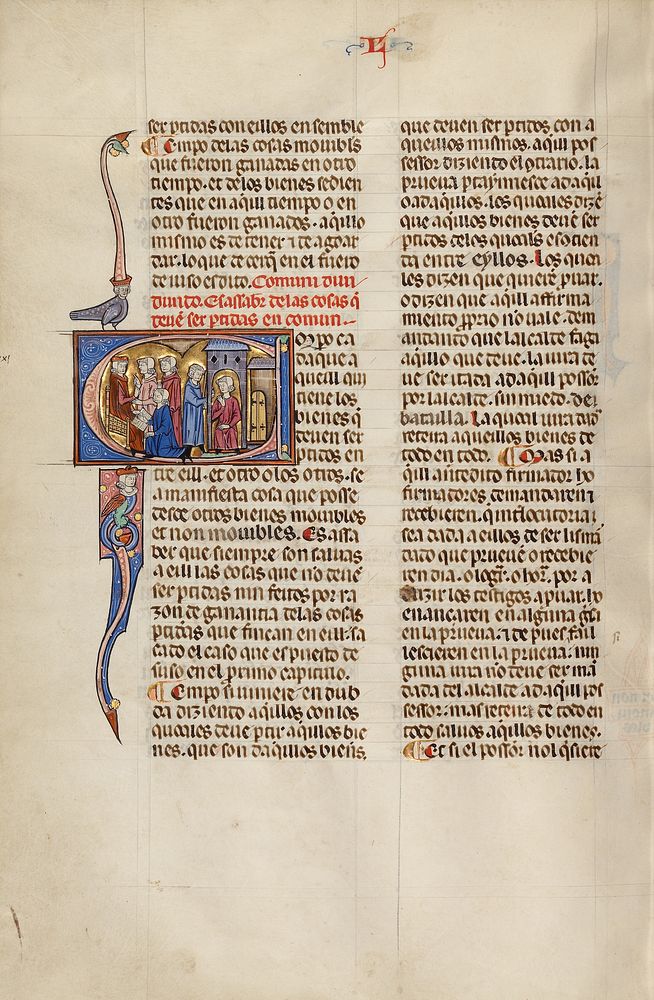 Initial E: Three Men before a Judge and A Man Visiting Another Man at his House by Michael Lupi de Çandiu