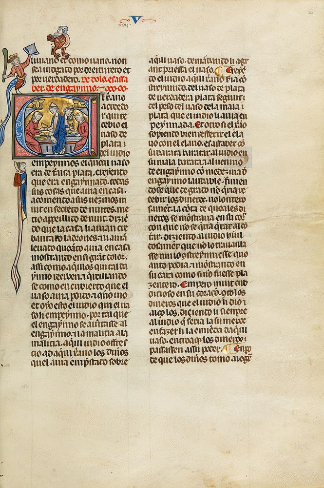 Initial E: A Christian and a Jew Transacting the Sale of a Golden Goblet by Michael Lupi de Çandiu