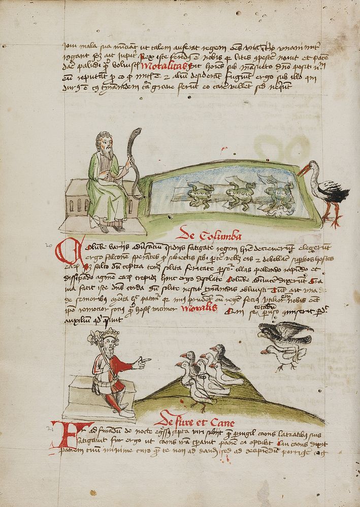 A Man with a Snake in his Hand; A King Speaking to a Flock of Doves