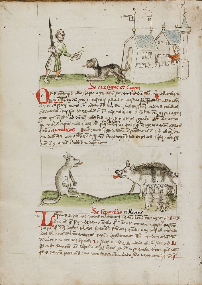 A Man with a Sword and a Dog with a Bone; A Wolf and a Pig