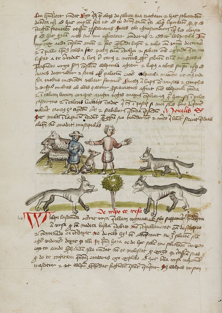 A Shepherd with his Dog and Flock; A Man Chasing Away a Wolf