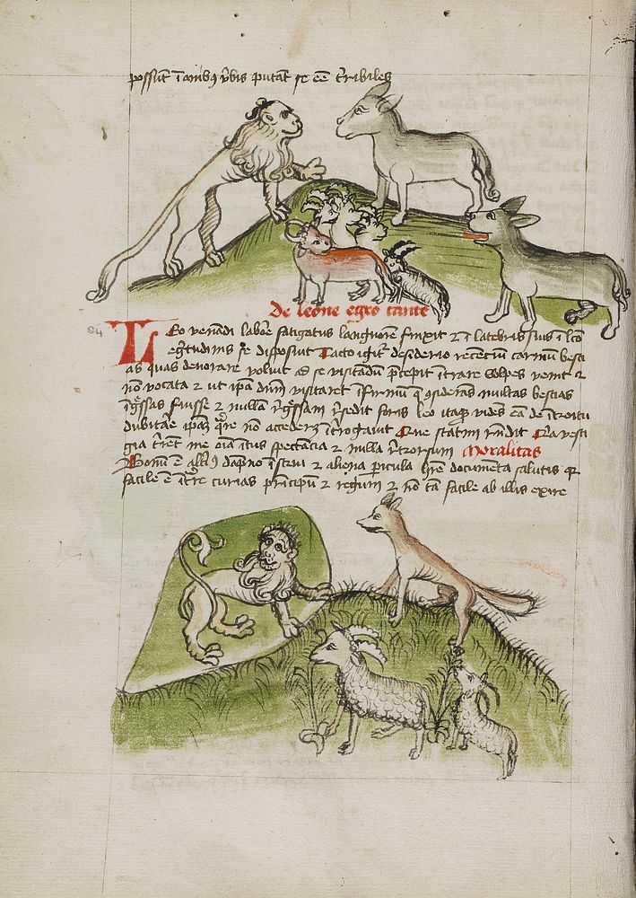 Lions and a Donkey with Other Animals; A Lion in his Den and a Fox, Ram, and Goat