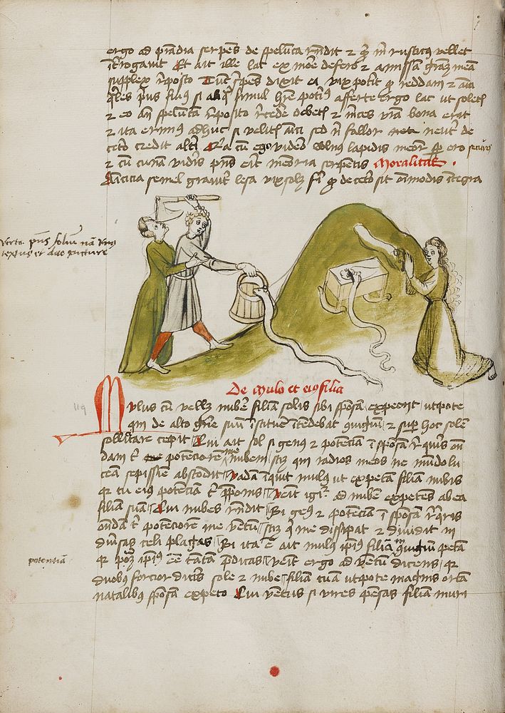 A Woman in Prayer and a Snake on a Nearby Hillock; A Man Trying to Kill a Snake with an Axe