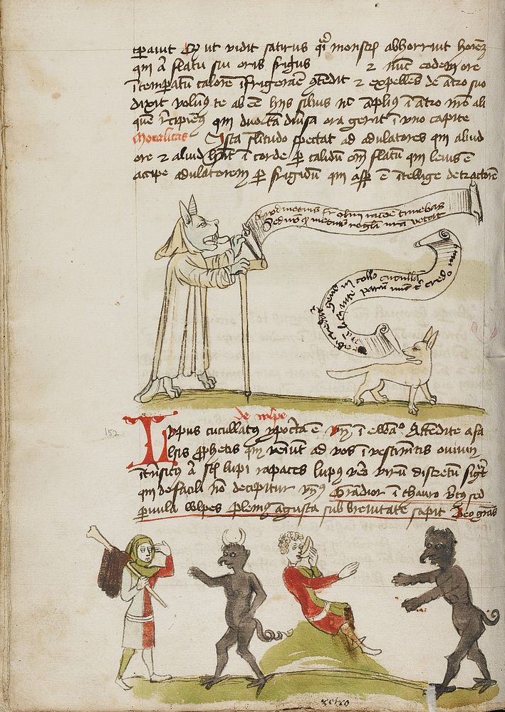 A Wolf in a Monk's Habit with a Fox and a Wolf; A Man Meeting a Devil
