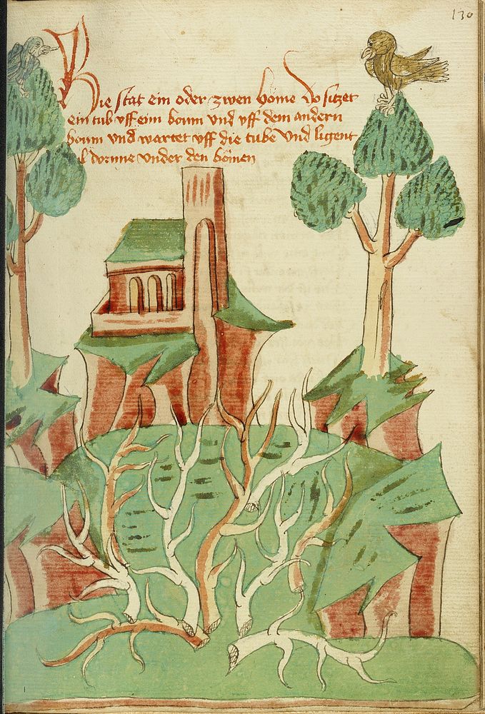 A Landscape with Trees, Thorn Bushes, and a Dove by Hans Schilling and Diebold Lauber