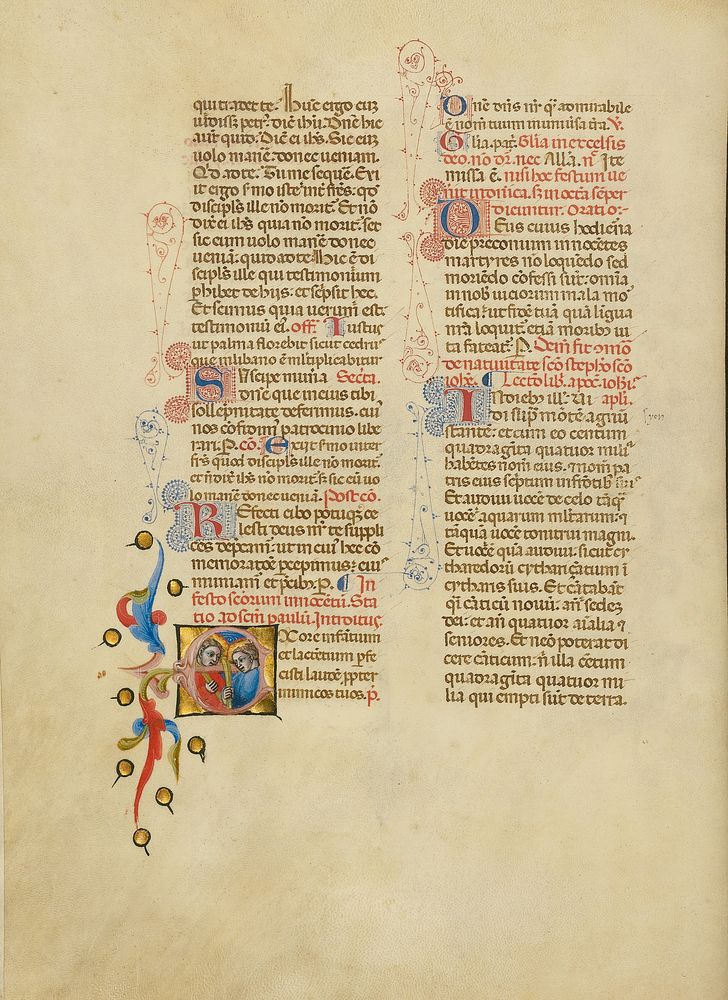 Initial E: Two Martyrs by Master of the Brussels Initials