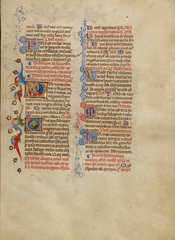 Initial P: A Pope Blessing by Master of the Brussels Initials