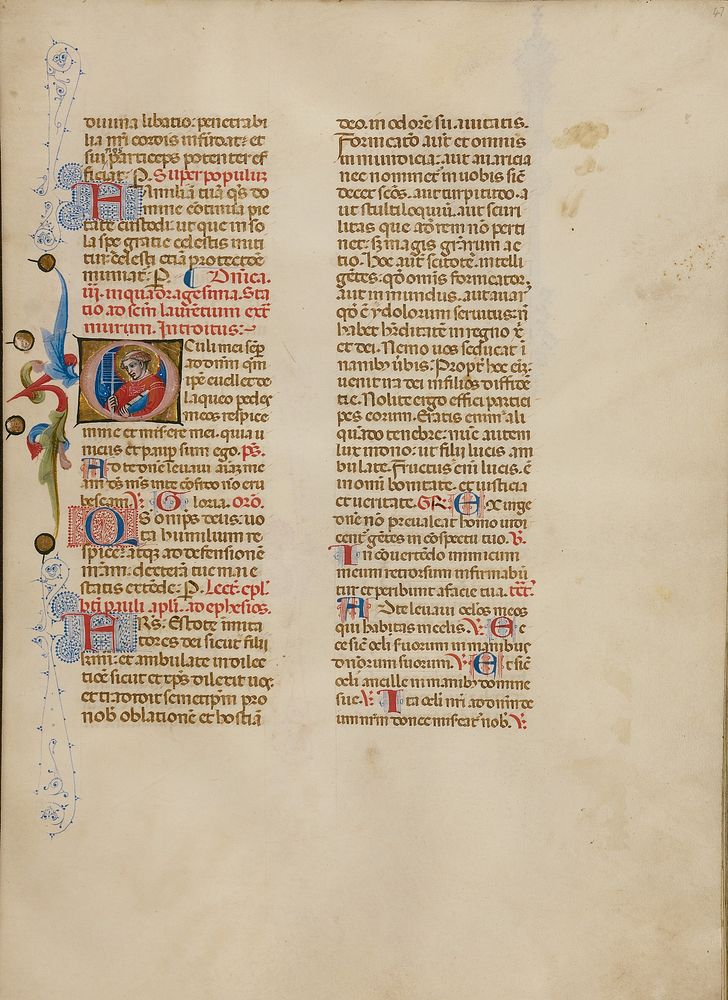 Initial O: Saint Lawrence by Master of the Brussels Initials