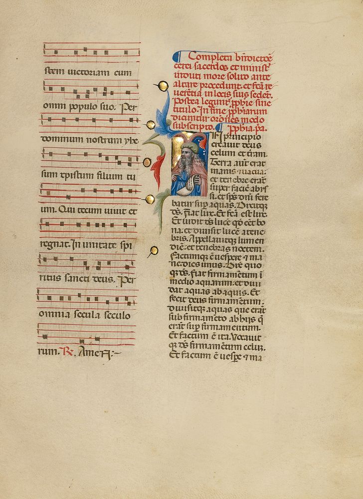 Initial I: A Prophet Holding a Scroll by Master of the Brussels Initials