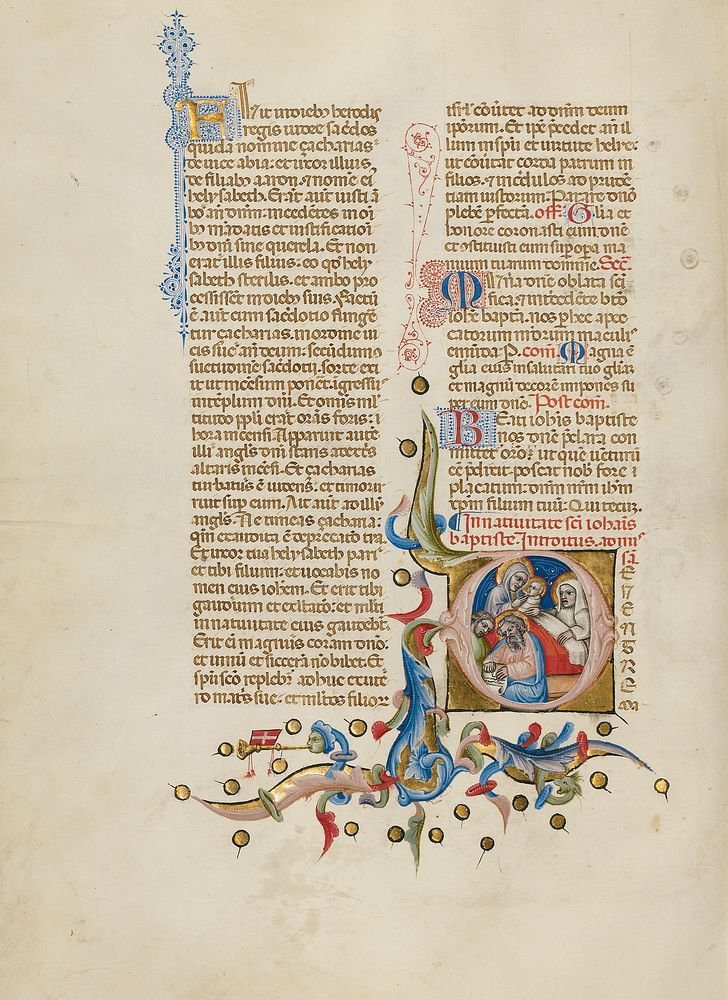 Initial D: The Naming of Saint John the Baptist by Master of the Brussels Initials