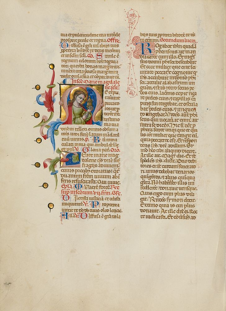 Initial M: Mary Magdalene by Master of the Brussels Initials
