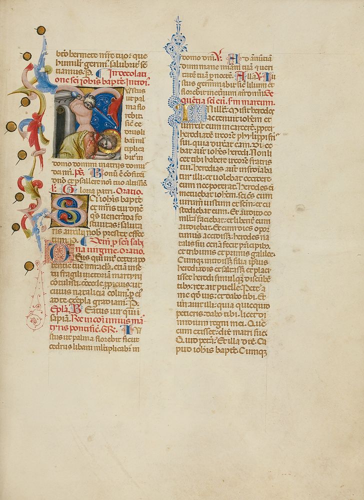 Initial J: The Beheading of Saint John the Baptist by Master of the Brussels Initials