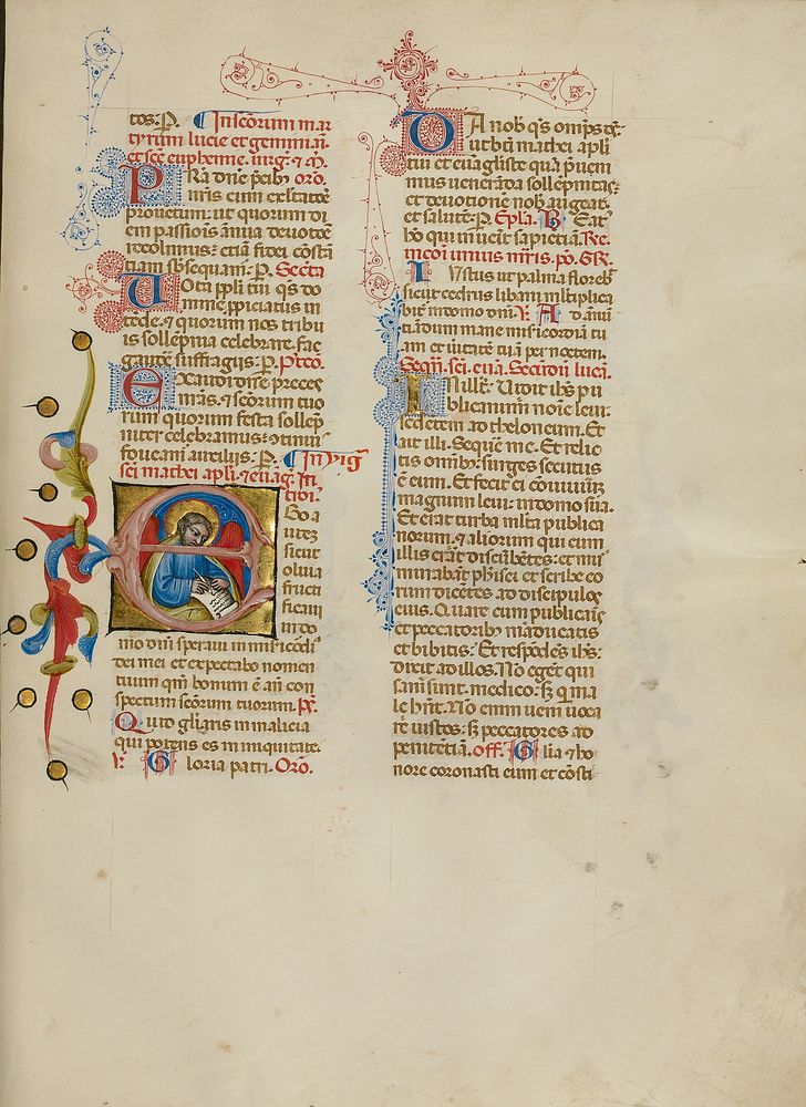 Initial E: Saint Matthew by Master of the Brussels Initials