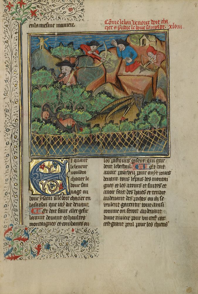 Hunters and Dogs Pursuing a Wild Goat