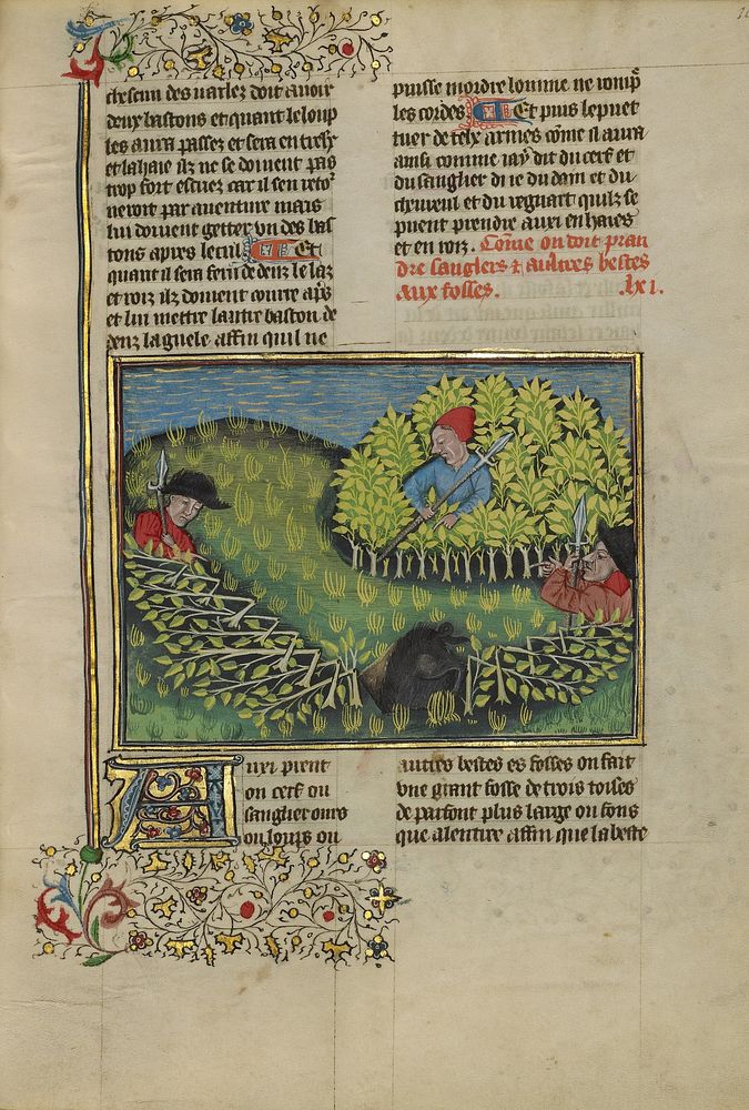 Hunters Driving a Wild Boar into a Pit