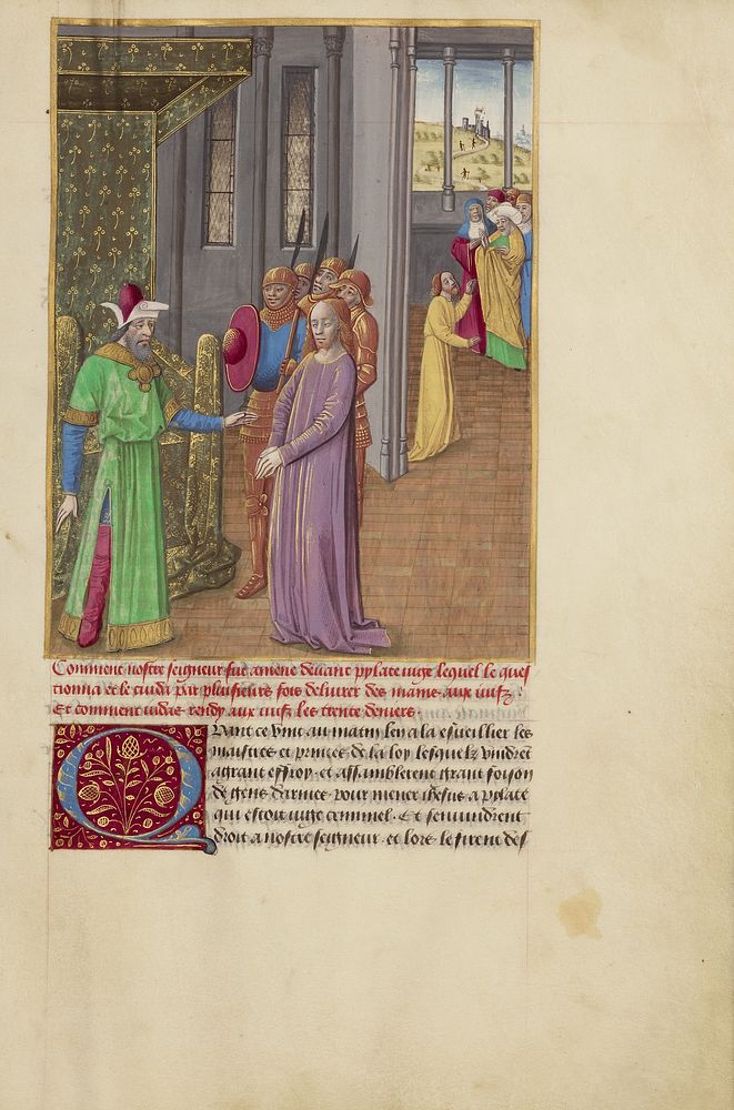 Christ before Pilate and Judas Returning the Thirty Pieces of Silver by Master of Guillaume Lambert