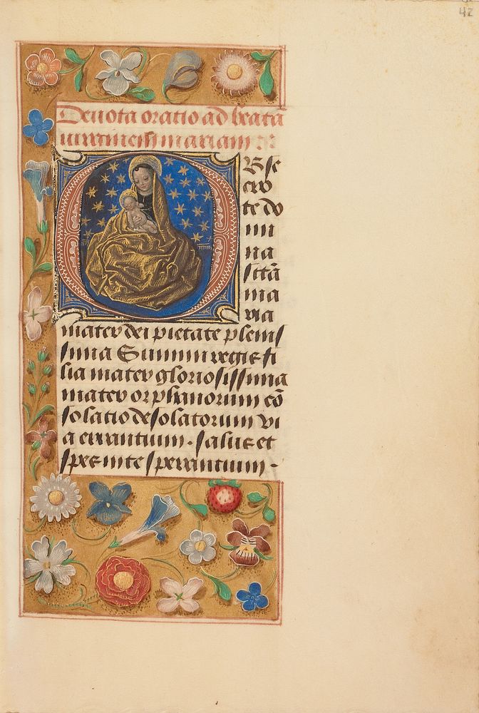 Initial O: Madonna of Humility by Master of the Dresden Prayer Book
