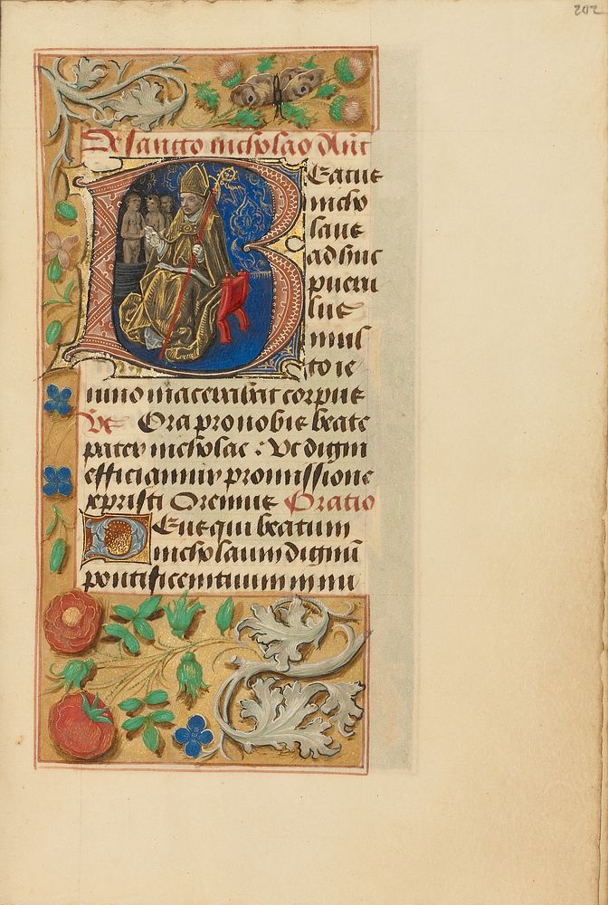 Initial B: Saint Nicholas by Master of the Dresden Prayer Book