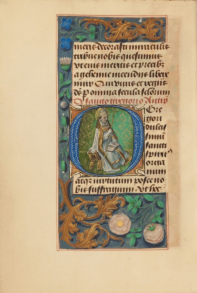 Initial O: Saint Gregory by Master of the Dresden Prayer Book
