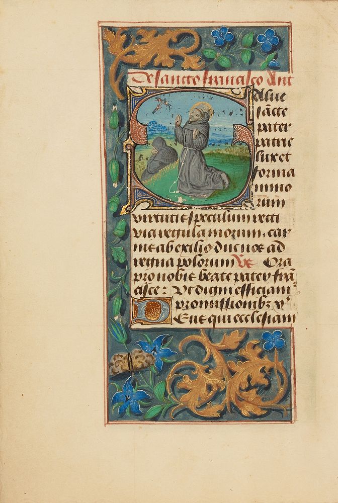 Initial S: The Stigmatization of Saint Francis by Master of the Dresden Prayer Book