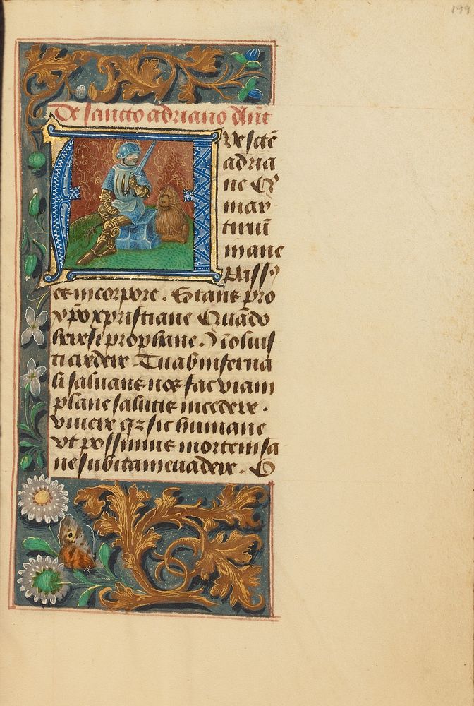 Initial A: Saint Adrian by Master of the Dresden Prayer Book