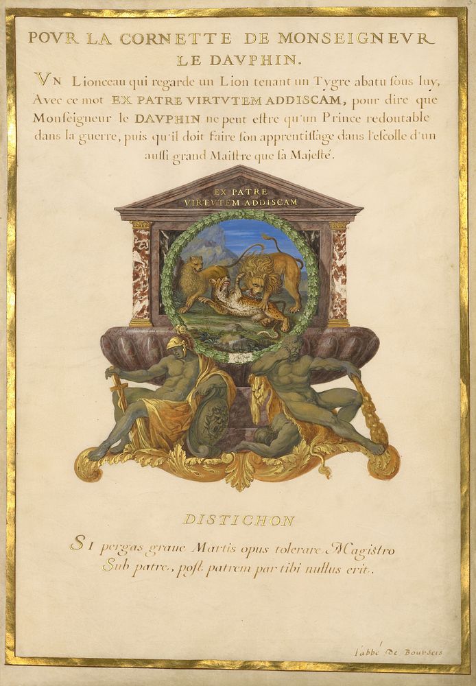 Escutcheon with a Lion Attacking a Cheetah by Jacques Bailly