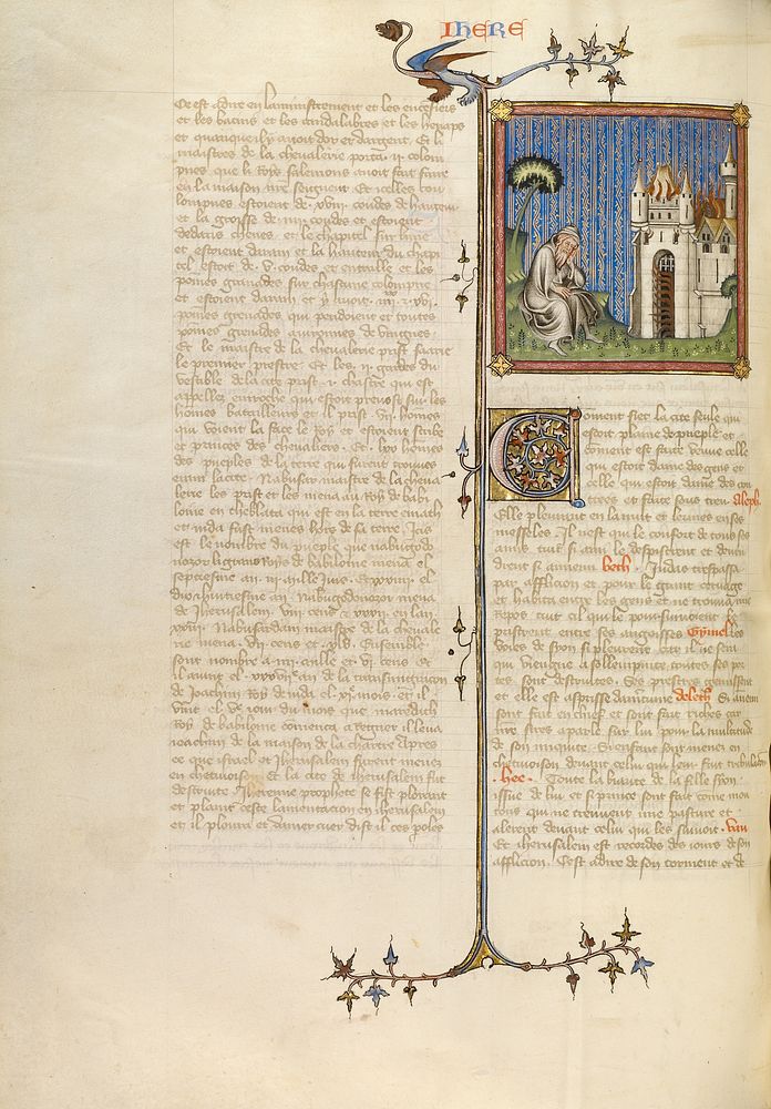 Jeremiah before Jerusalem in Flames by Master of Jean de Mandeville