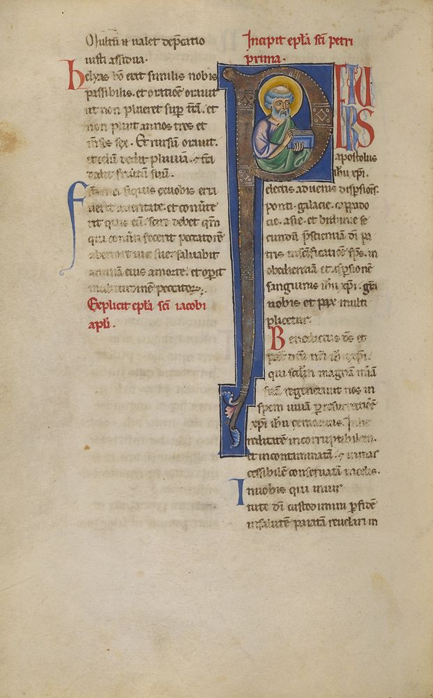 Initial P: Saint Peter with a Book