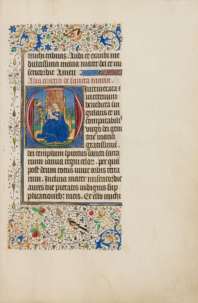 Initial O: The Virgin and Child Enthroned by Master of the Llangattock Hours