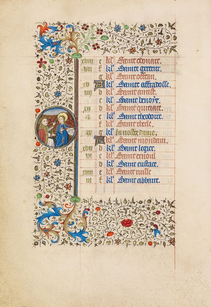 March Calendar Page; The Annunciation by Bedford Master