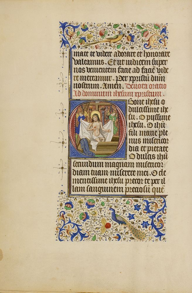 Initial O: The Man of Sorrows by Master of the Llangattock Hours
