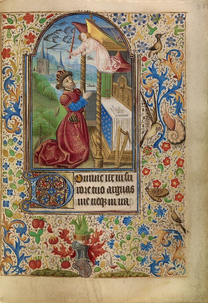 David in Prayer by Master of Jacques of Luxembourg