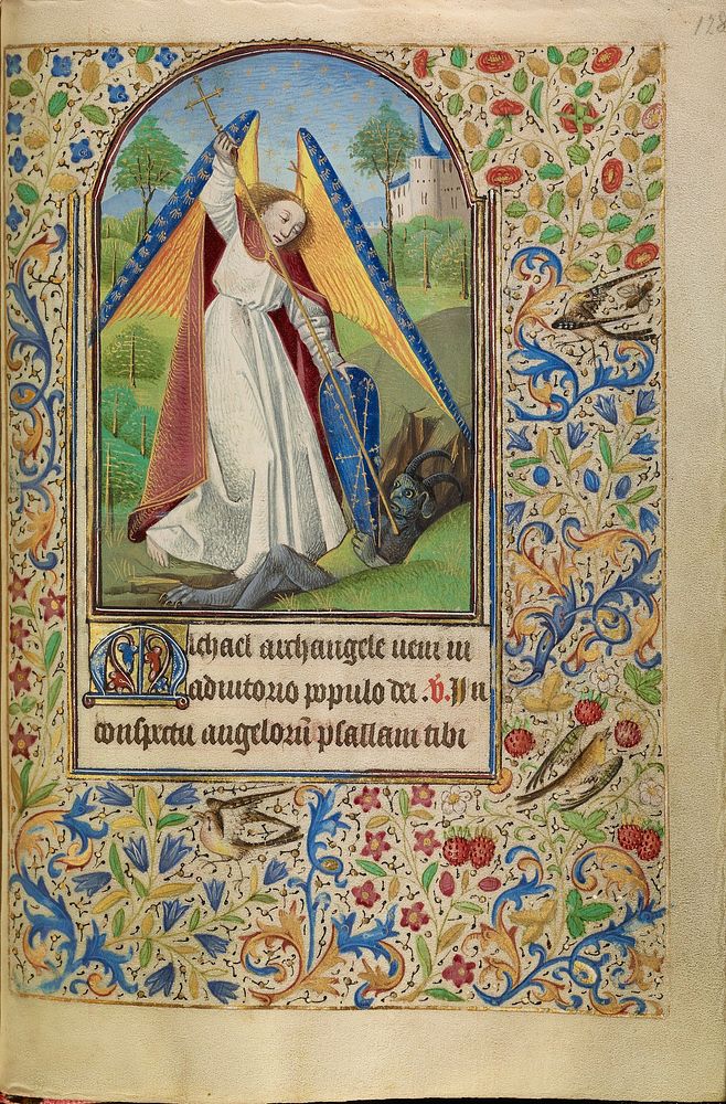Saint Michael Battling the Devil by Master of Jacques of Luxembourg