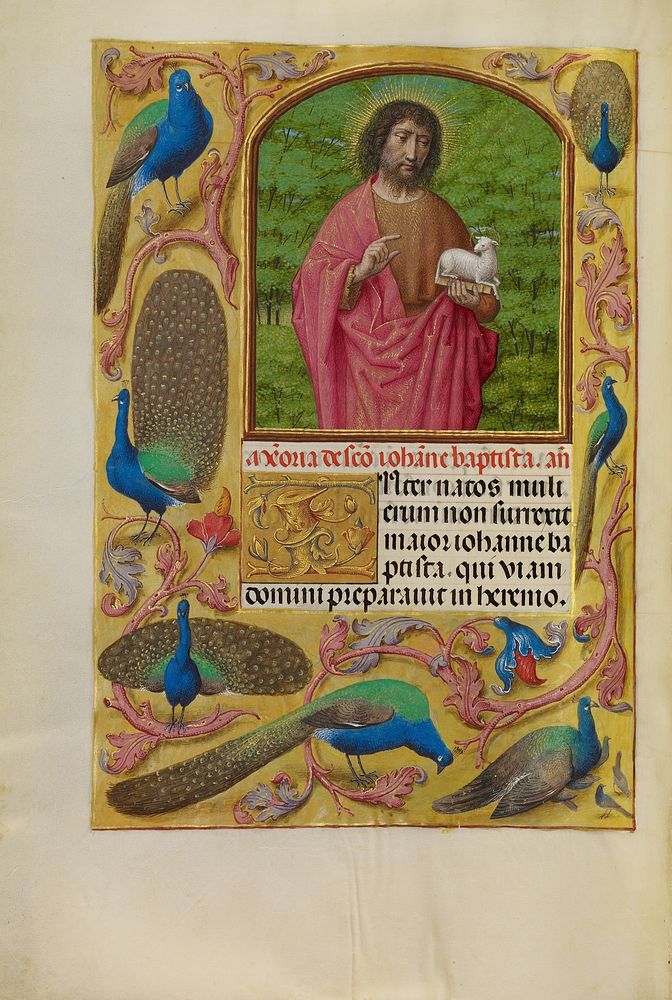 Saint John the Baptist with the Lamb of God on a Book by Master of the First Prayer Book of Maximilian