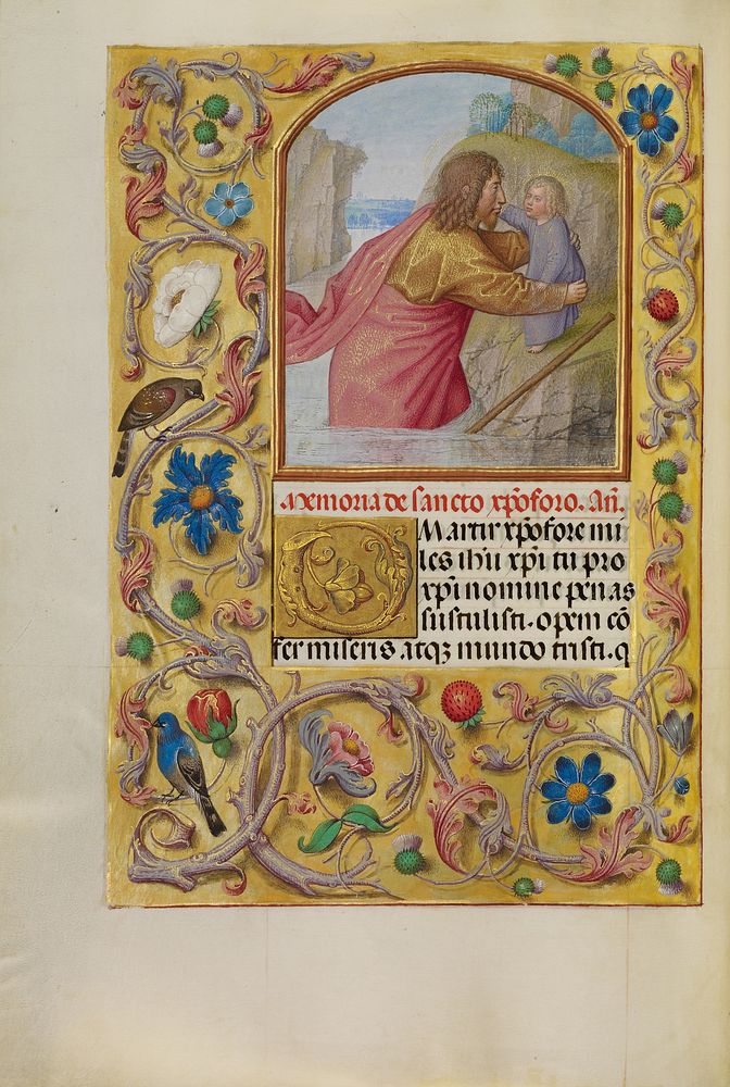Saint Christopher Carrying the Christ Child by Master of the First Prayer Book of Maximilian