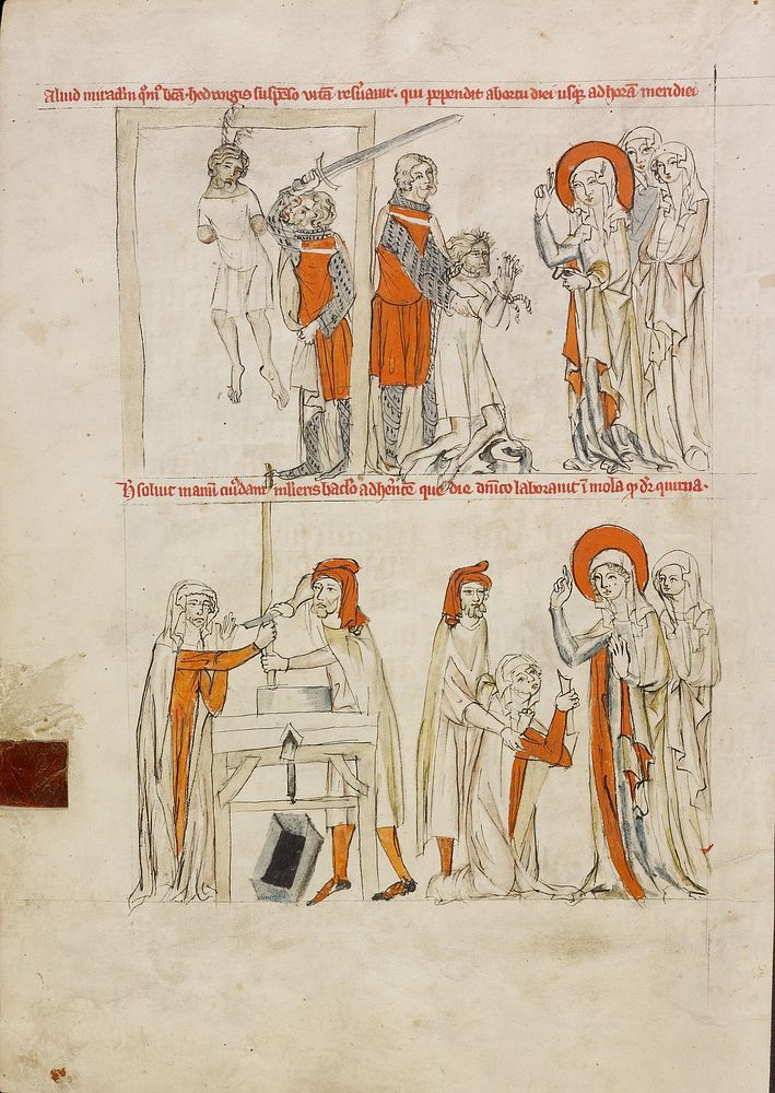 Saint Hedwig Rescuing a Man from Hanging; Saint Hedwig Freeing the Hands of a Woman that Became Glued to a Millstone Staff…
