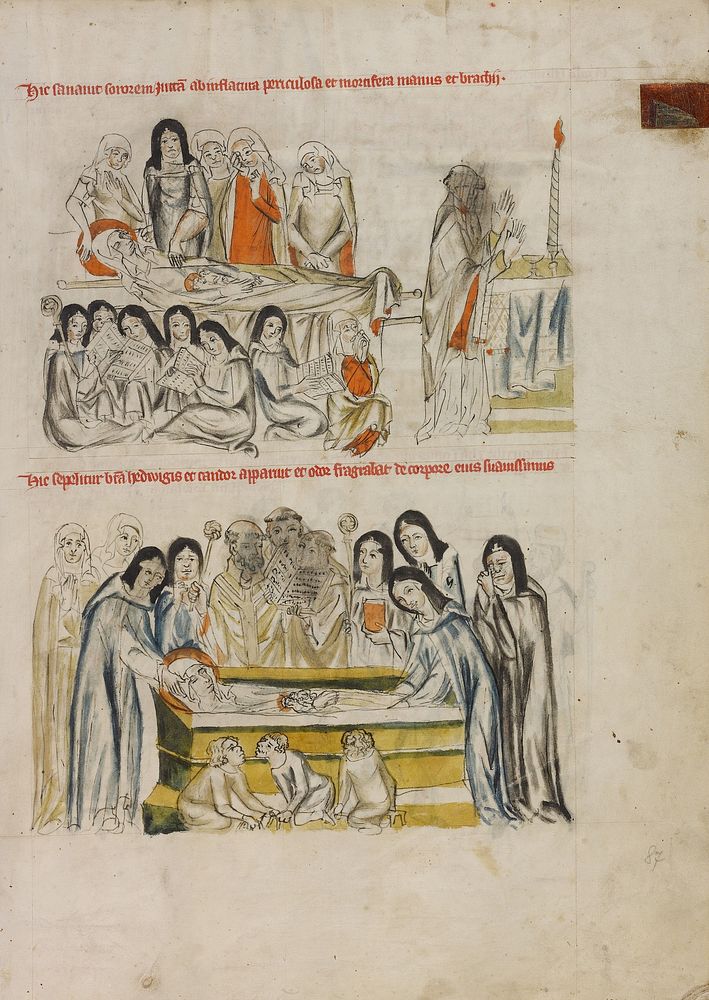 Nuns Praying over the Body of Saint Hedwig; The Burial of Saint Hedwig