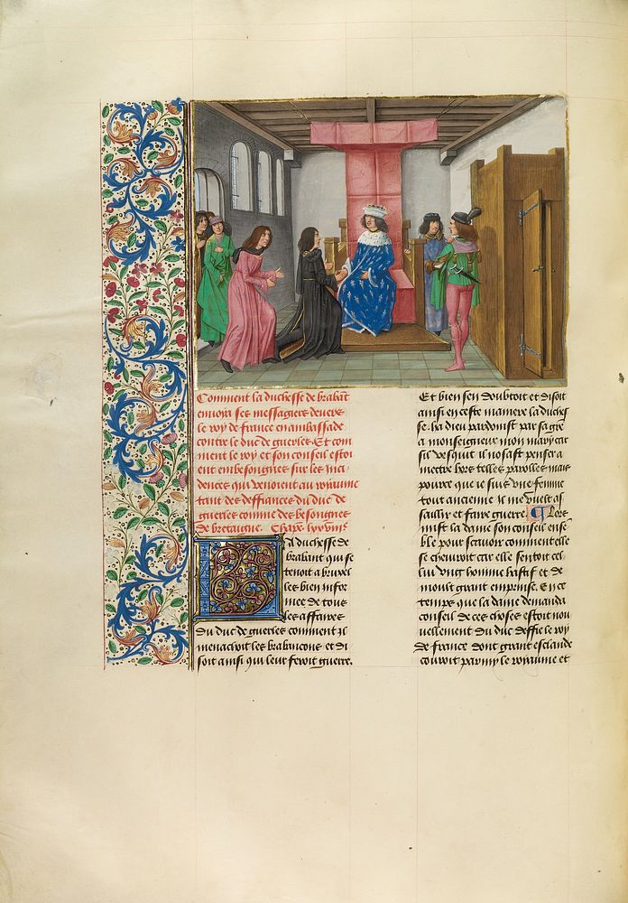 The Embassy of the Duke of Brabant before the King of France and the Duke of Berry by Master of the Getty Froissart and Jean…