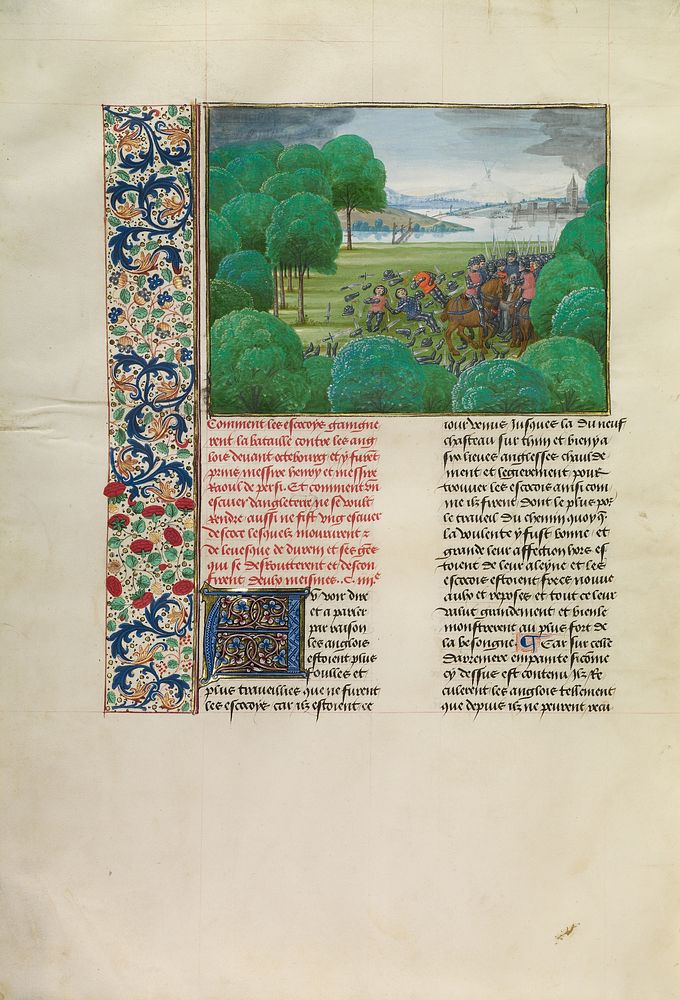 The Scottish Defeating the English and Capturing Henry and Raoul Percy by Master of the Getty Froissart
