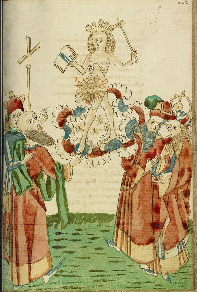 King Avenir, Josaphat and the Pagan Scholars Behold the Sun God in the Clouds by Hans Schilling and Diebold Lauber