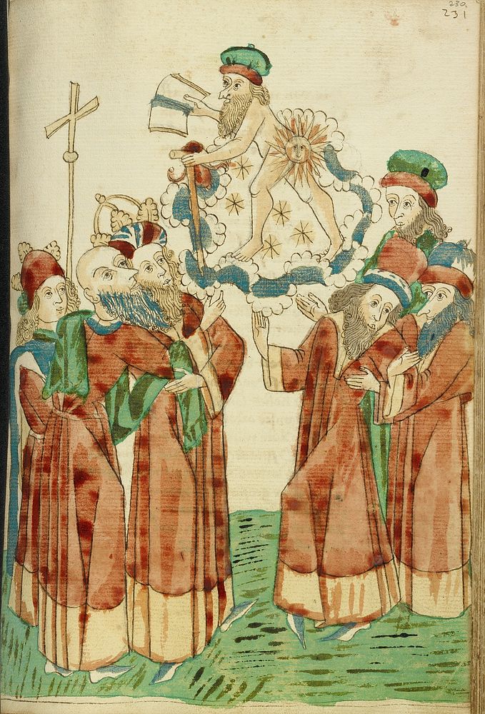 King Avenir, Josaphat and the Pagan Scholars Behold the Personification of Saturn by Hans Schilling and Diebold Lauber