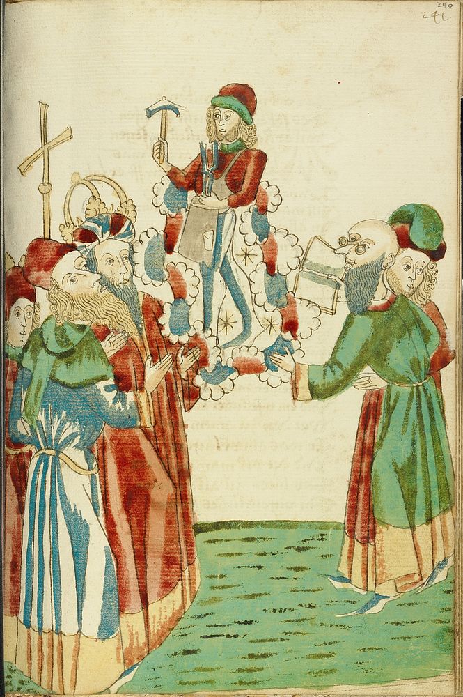King Avenir, Josaphat, and the Pagan Scholars Behold an Image of Vulcan by Hans Schilling and Diebold Lauber