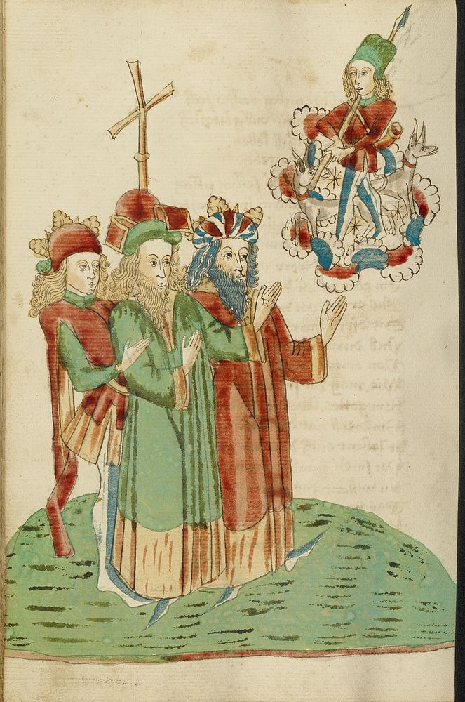 King Avenir, Josaphat, and a Pagan Scholar Behold an Image of Adonis and his Hounds by Hans Schilling and Diebold Lauber