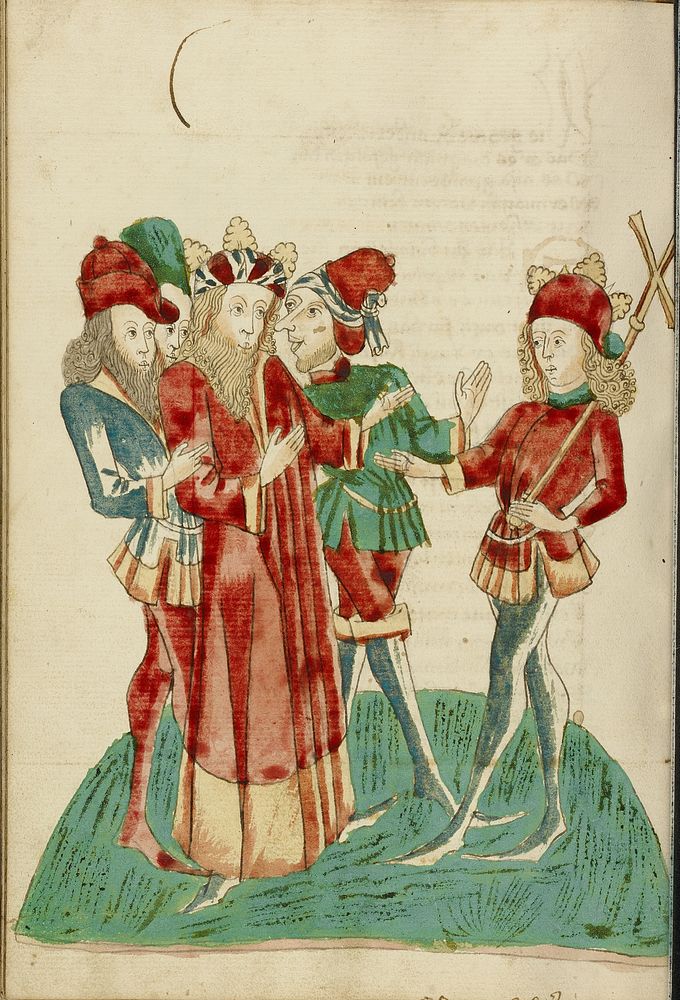 King Avenir with Courtiers Converses with Josaphat by Hans Schilling and Diebold Lauber