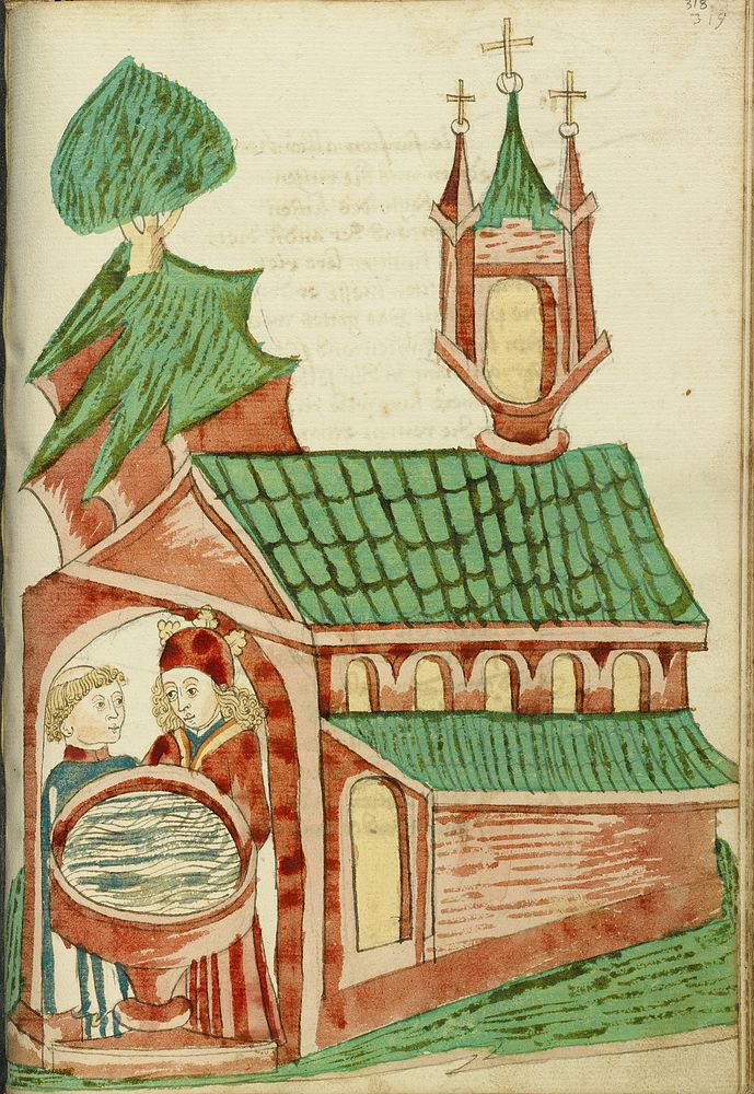 Josaphat and a Priest near a Church Baptismal Font by Hans Schilling and Diebold Lauber